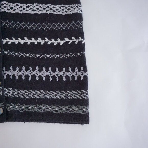 VTG Jacklyn Smith Black White Knit Tribal Print Geometric Vest Grandmacore L - Picture 4 of 10